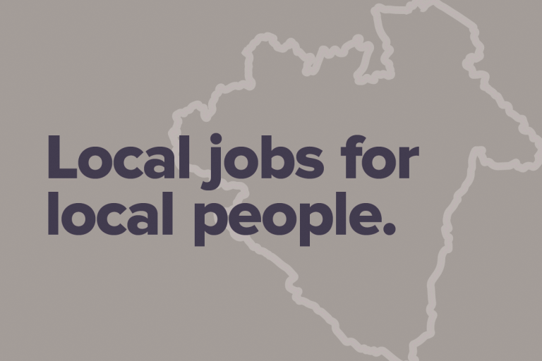 Local jobs for local people hero graphic