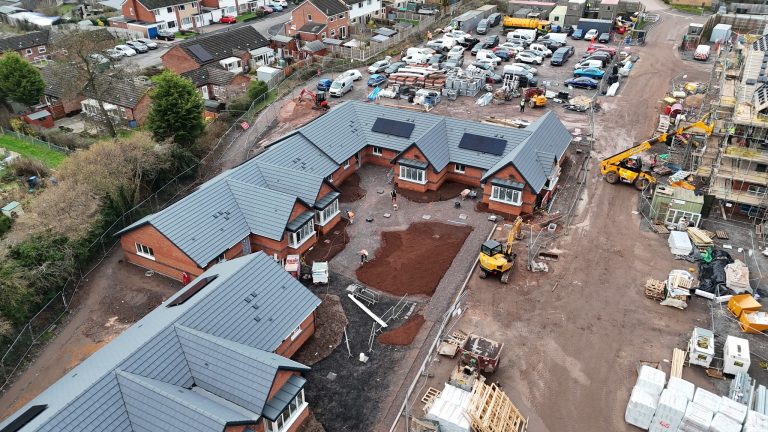 Aerial shot of the bungalows at the Newport retirement village. 