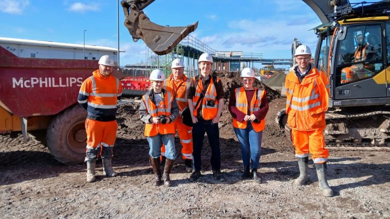 Hereford College of Arts students on site alongside McPhillips staff.